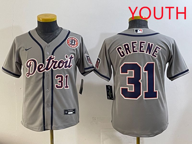 Youth 2025 Detroit Tigers #31 Greene Grey Game Nike MLB Jersey style 1->youth mlb jersey->Youth Jersey